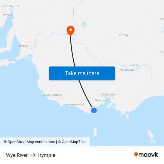 Wye River to Irymple map