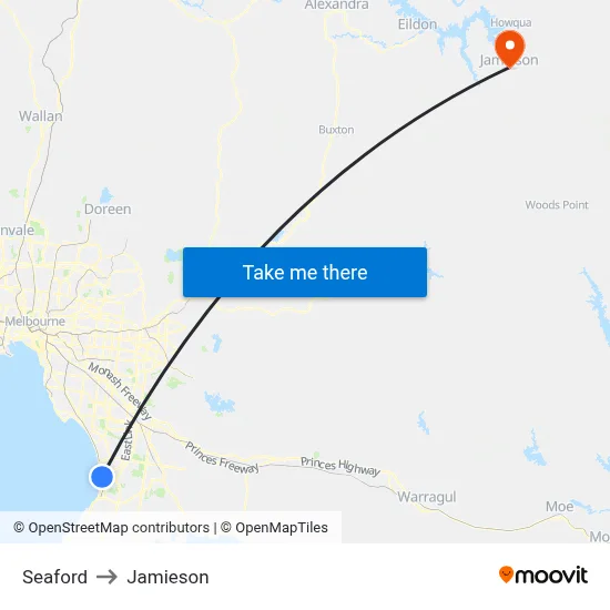 Seaford to Jamieson map