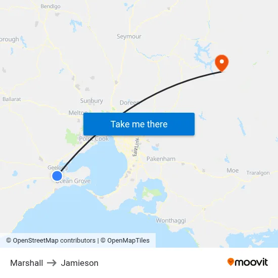 Marshall to Jamieson map