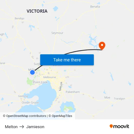Melton to Jamieson map