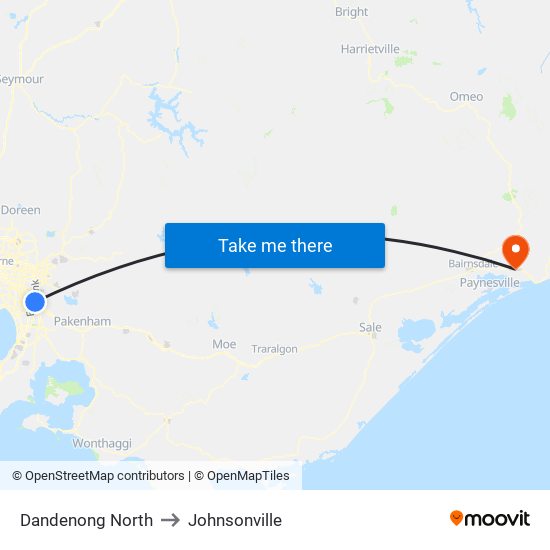 Dandenong North to Johnsonville map