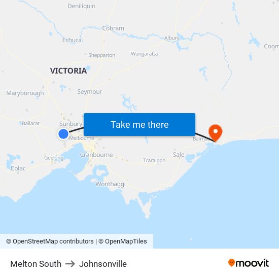 Melton South to Johnsonville map