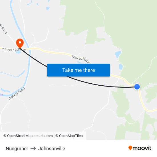 Nungurner to Johnsonville map