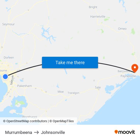 Murrumbeena to Johnsonville map