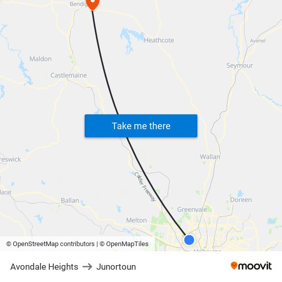 Avondale Heights to Junortoun map