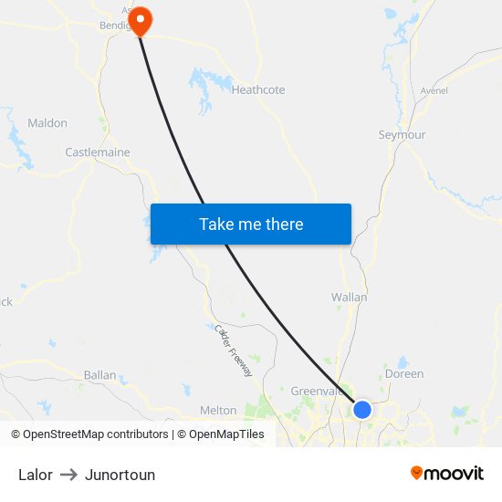 Lalor to Junortoun map