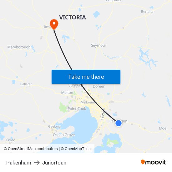 Pakenham to Junortoun map