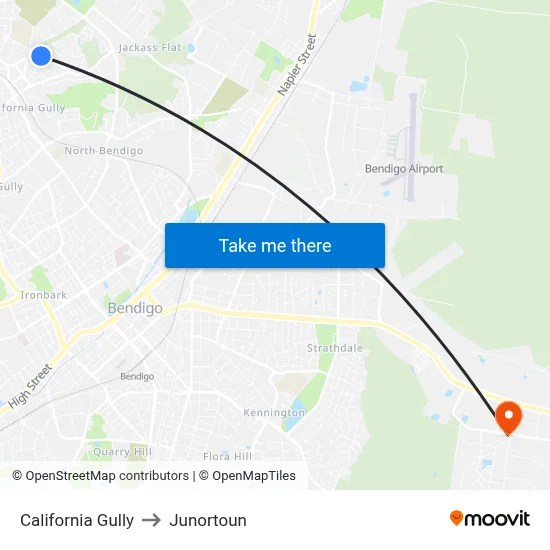 California Gully to Junortoun map