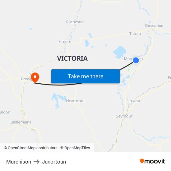 Murchison to Junortoun map