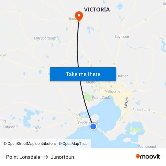 Point Lonsdale to Junortoun map