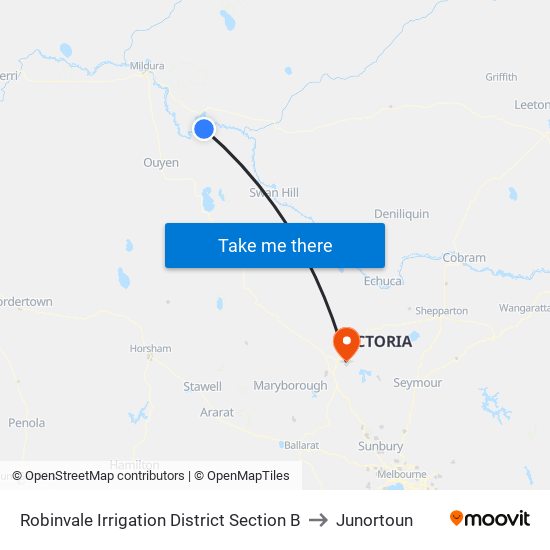 Robinvale Irrigation District Section B to Junortoun map