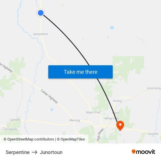 Serpentine to Junortoun map