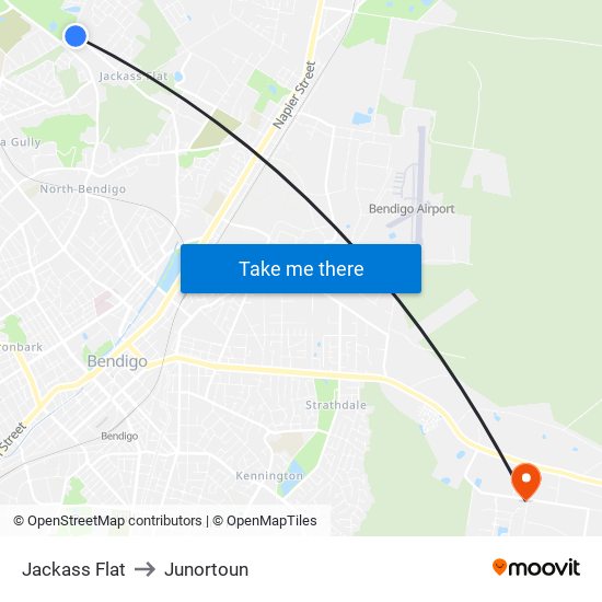 Jackass Flat to Junortoun map