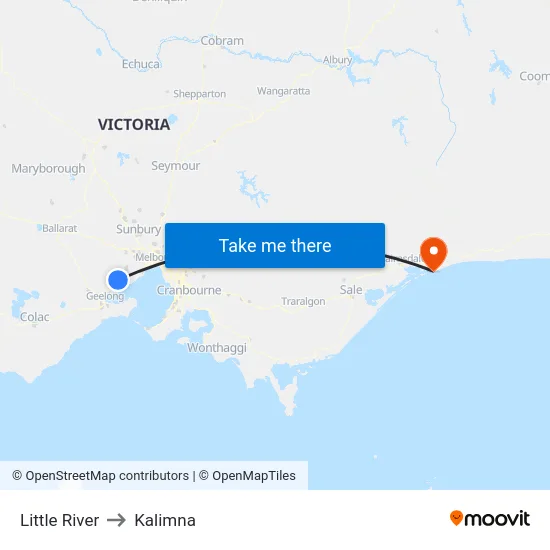 Little River to Kalimna map