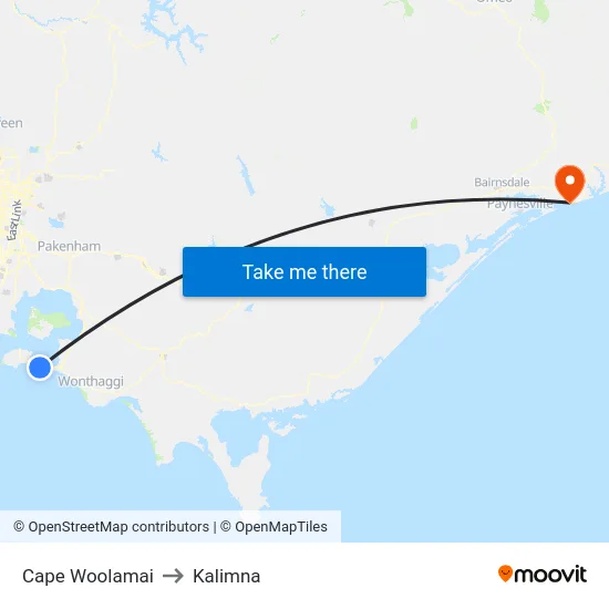 Cape Woolamai to Kalimna map
