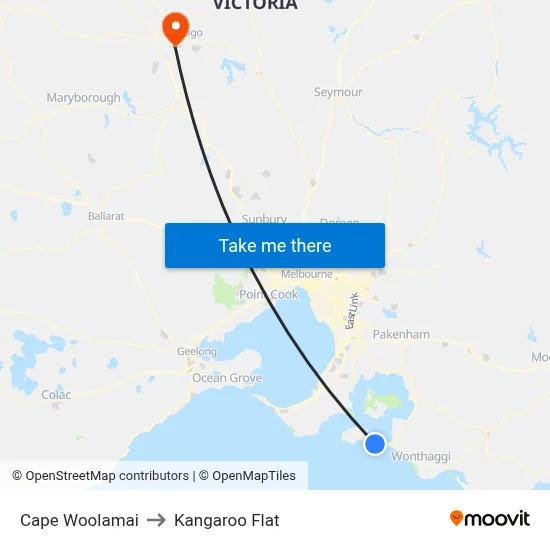 Cape Woolamai to Kangaroo Flat map