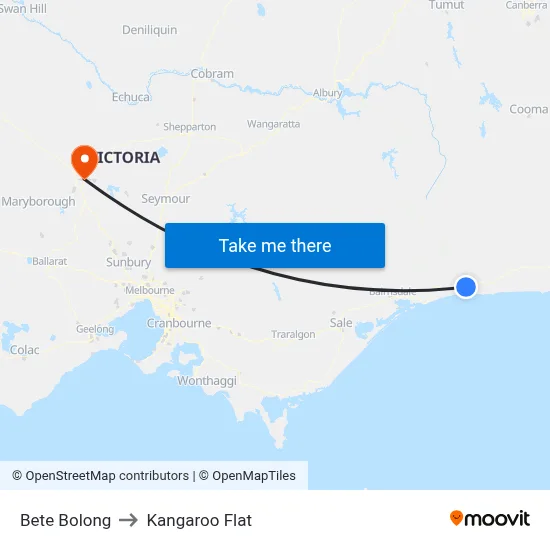 Bete Bolong to Kangaroo Flat map