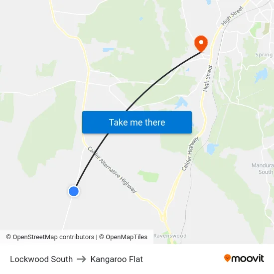 Lockwood South to Kangaroo Flat map