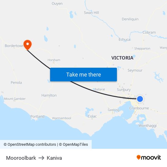 Mooroolbark to Kaniva map