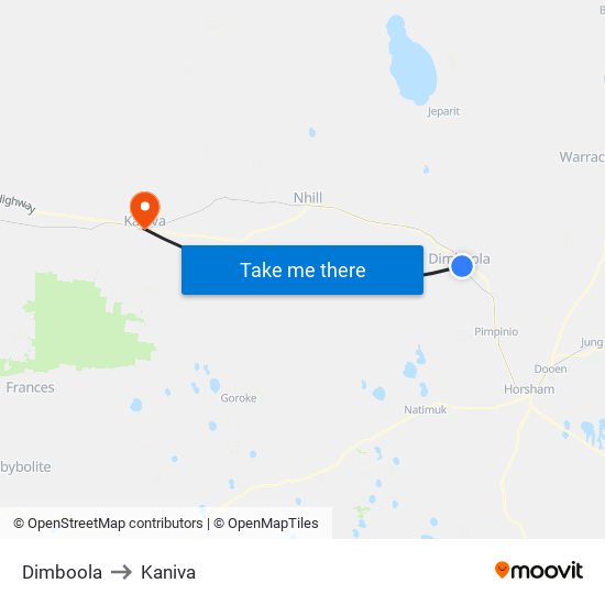 Dimboola to Kaniva map