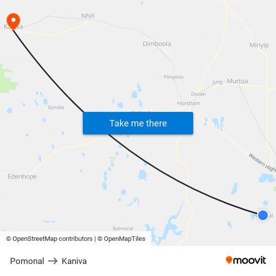 Pomonal to Kaniva map