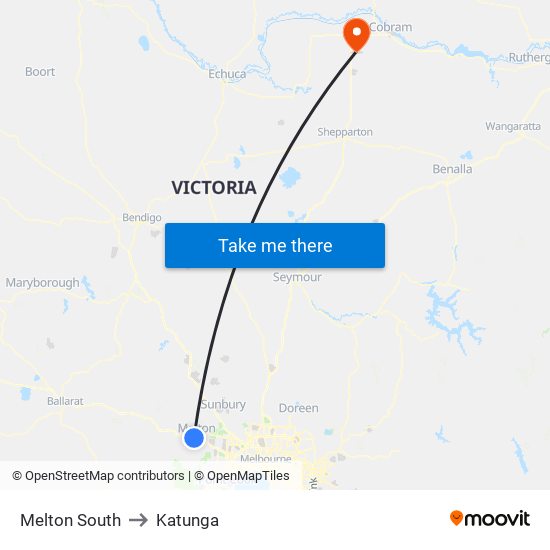 Melton South to Katunga map