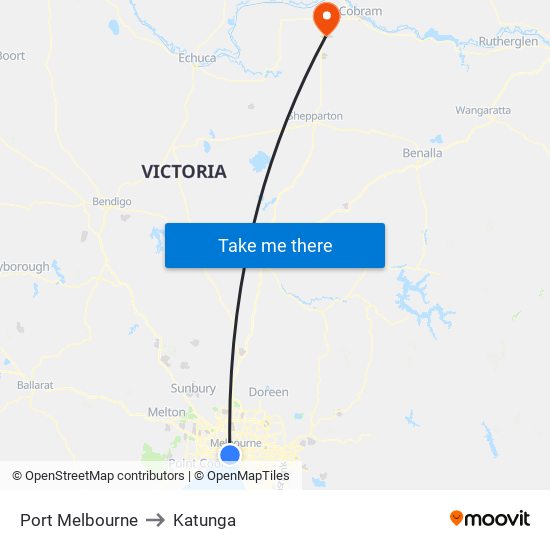 Port Melbourne to Katunga map