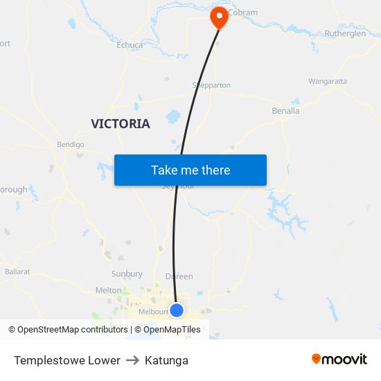 Templestowe Lower to Katunga map