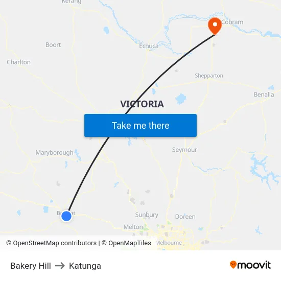 Bakery Hill to Katunga map