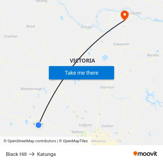 Black Hill to Katunga map