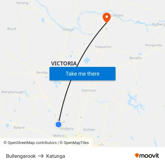 Bullengarook to Katunga map