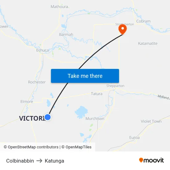 Colbinabbin to Katunga map