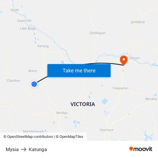 Mysia to Katunga map