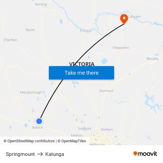 Springmount to Katunga map