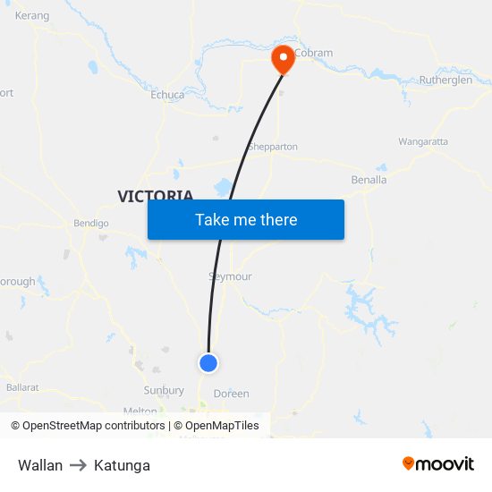 Wallan to Katunga map