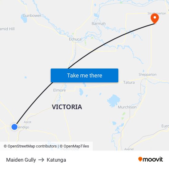 Maiden Gully to Katunga map