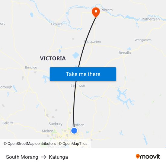 South Morang to Katunga map