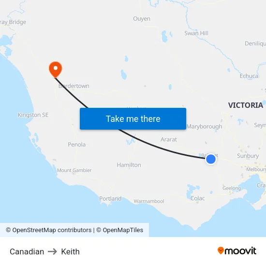 Canadian to Keith map