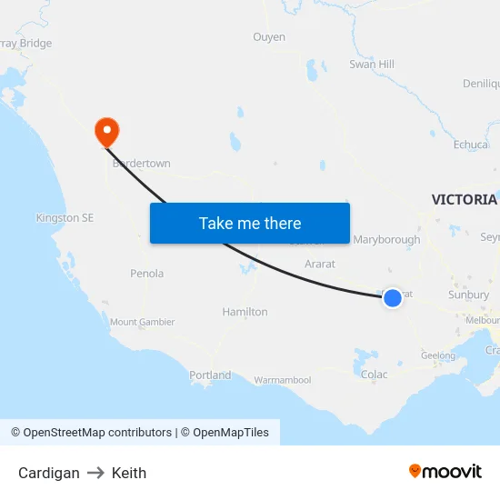 Cardigan to Keith map