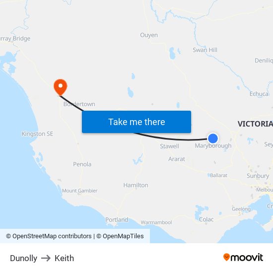 Dunolly to Keith map