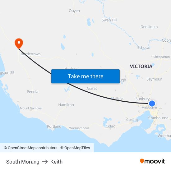 South Morang to Keith map