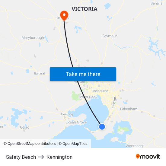 Safety Beach to Kennington map