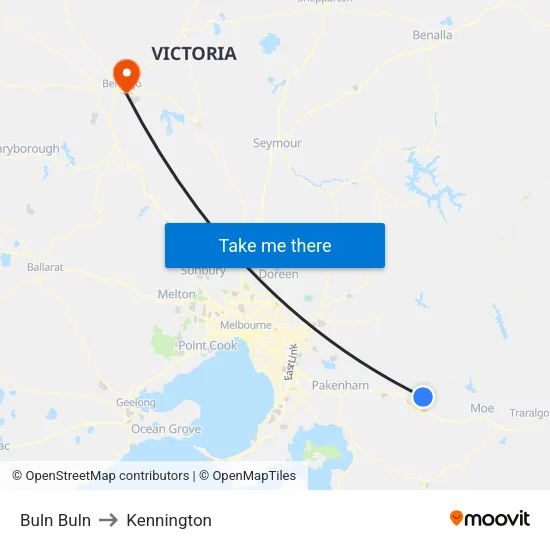 Buln Buln to Kennington map