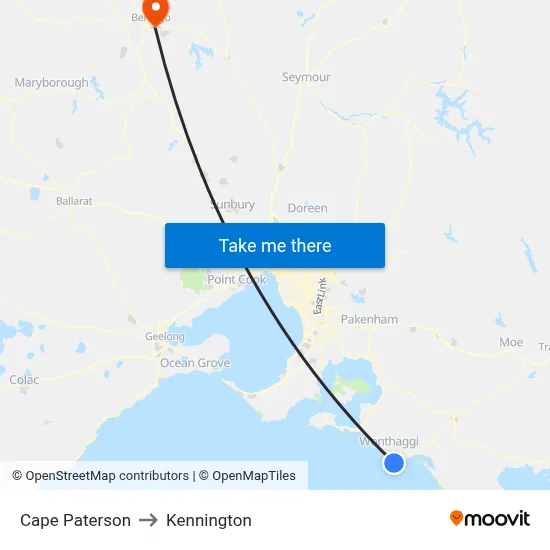 Cape Paterson to Kennington map