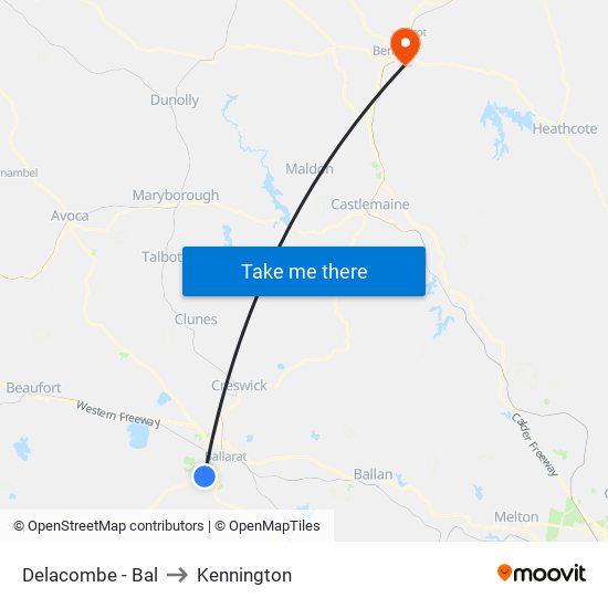 Delacombe - Bal to Kennington map