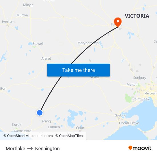 Mortlake to Kennington map