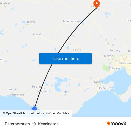 Peterborough to Kennington map