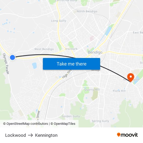 Lockwood to Kennington map