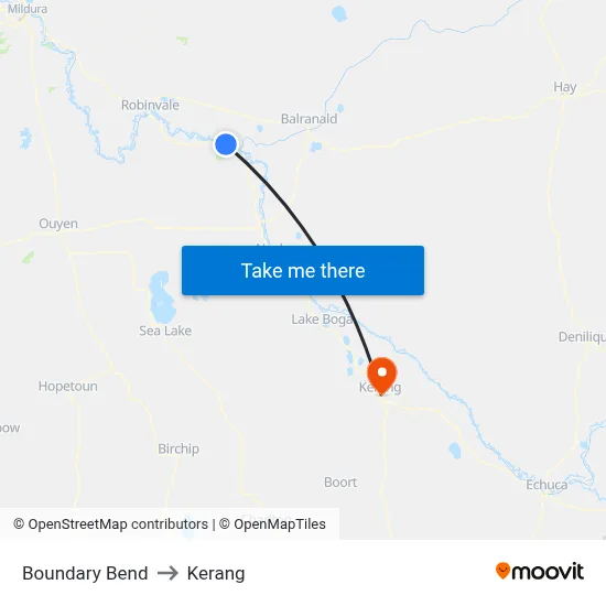 Boundary Bend to Kerang map