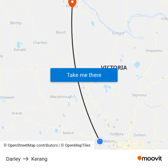 Darley to Kerang map